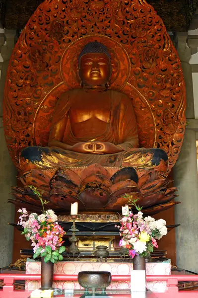 Une Statue Bouddha Dans Temple — Photo