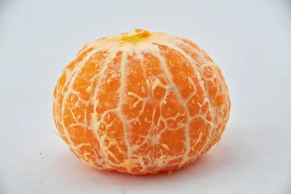 Peeled Clementime Citrus Fruit White Background — Stock Photo, Image