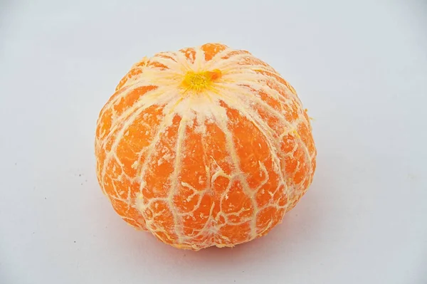 Peeled Clementime Citrus Fruit White Background — Stock Photo, Image