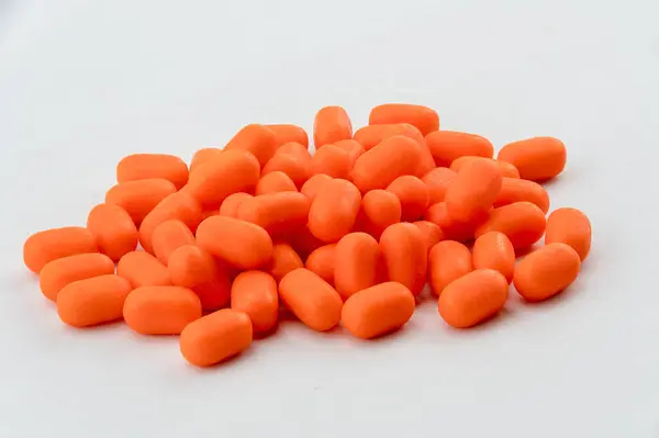 Small Orange Tic Tac Candy Sweets White Background — Stock Photo, Image