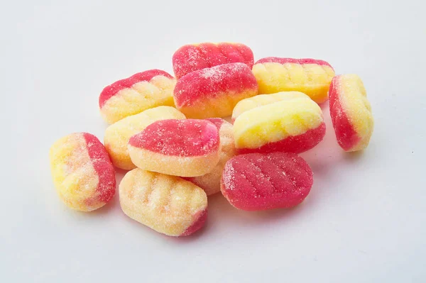 배경에 Rhubarb와 Custard 사탕의 — 스톡 사진