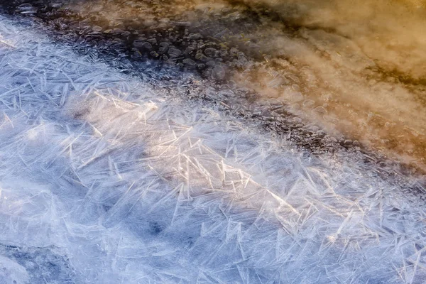 抽象的创作背景 江上的冰纹 — 图库照片
