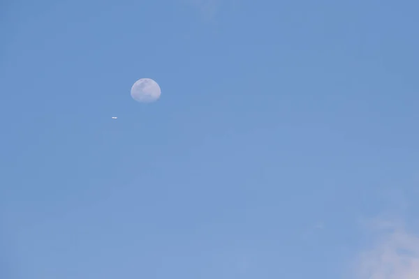 day sky with moon, astronomy science