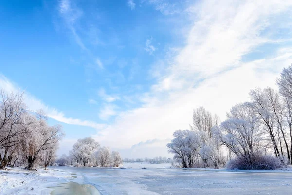 美丽的冬季风景 自然背景 — 图库照片