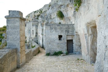Matera Sassisinin yol ve cepheleri. 