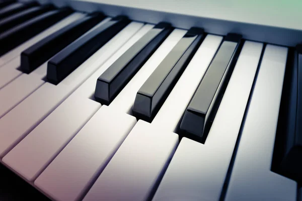 Black White Keys Music Keyboard — ストック写真