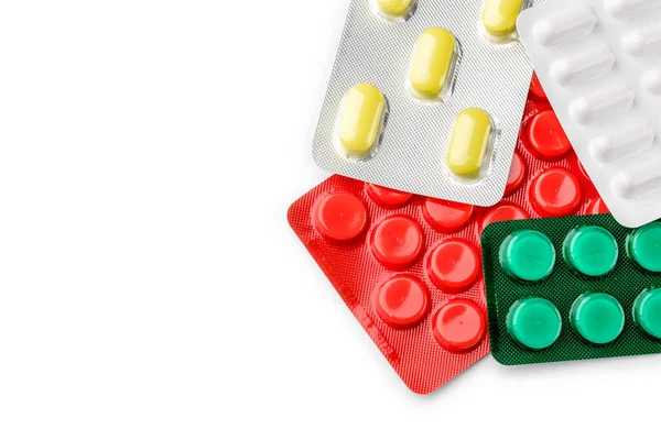 Buborékfólia Gyógyszerészeti Tabletták — Stock Fotó