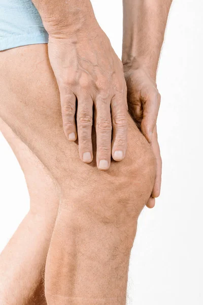 Athlete Man Feeling Pain Knee Quadriceps — Fotografia de Stock