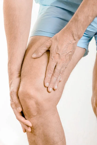 Athlete Man Feeling Pain Quadriceps Knee — Stockfoto