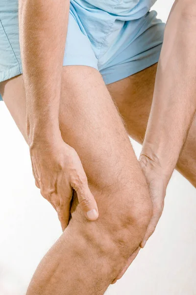 Athlete Man Feeling Pain Knee — Stockfoto