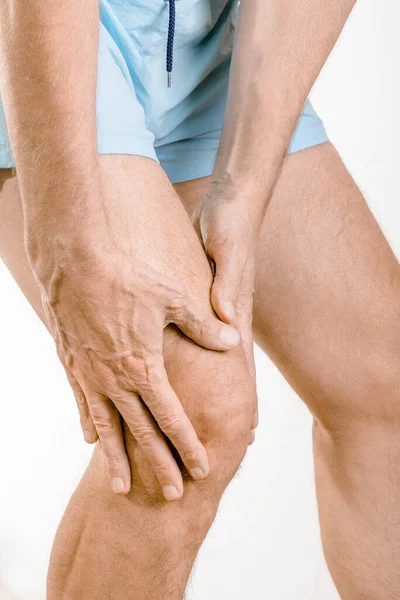 Athlete Man Feeling Pain Knee — Stockfoto