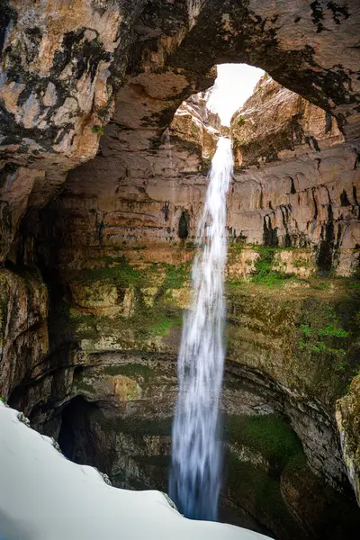 Cascata Della Gola Baatara Vicino Tannourine Libano — Foto Stock