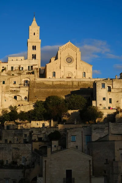 Maisons Église Clocher Dans Ville Matera Italie — Photo