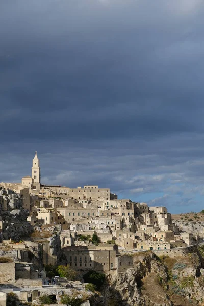 Panorama Der Sassi Von Matera Mit Häusern Aus Tuffstein — Stockfoto