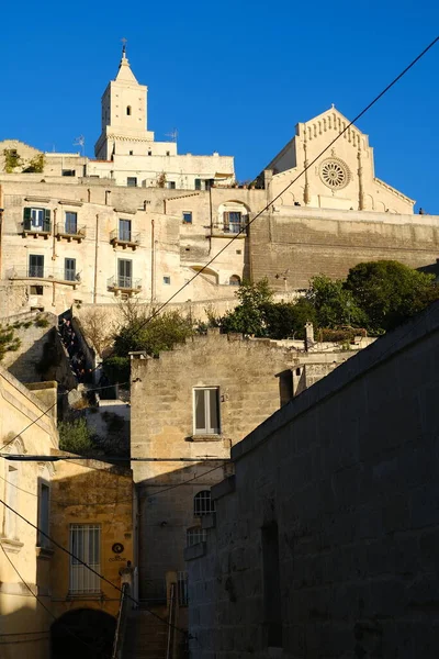 Houses Church Bell Tower City Matera Italy — Stock Photo, Image