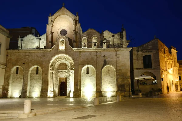 Foto Nocturna Fachada Iglesia San Giovanni Mater — Foto de Stock