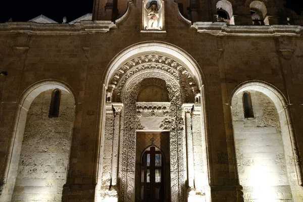 Nachtfoto Van Gevel Van Kerk Van San Giovanni Mater — Stockfoto