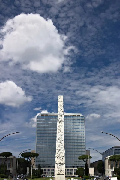Obelisco Gugliermo Marconi Colocado Roma Eur — Foto de Stock