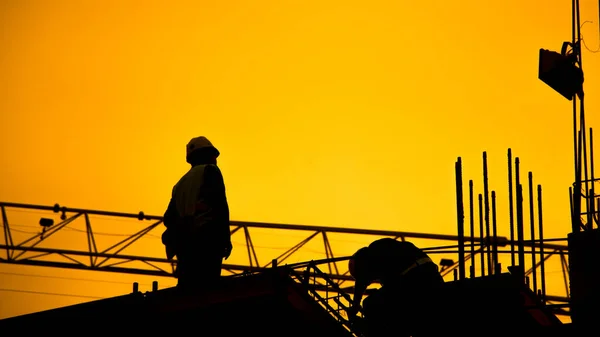 Trabalhador Construção Civil Trabalhando Canteiro Obras Para Equipes Construção Para — Fotografia de Stock