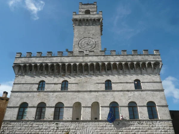 Montepulciano Siena Toskana Talya 2014 Belediye Binası — Stok fotoğraf