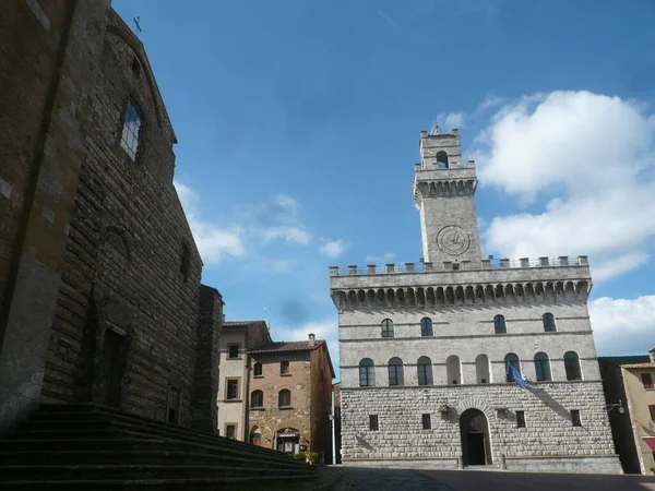 Montepulciano Siena Toskana Talya 2014 Belediye Binası — Stok fotoğraf