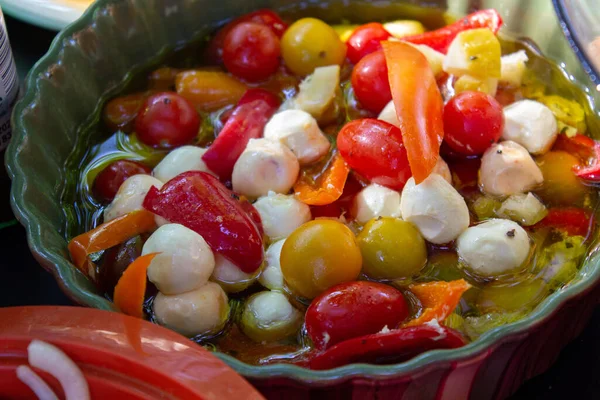 Salade Légumes Frais Poivrons Tomates Concombres Céleri — Photo