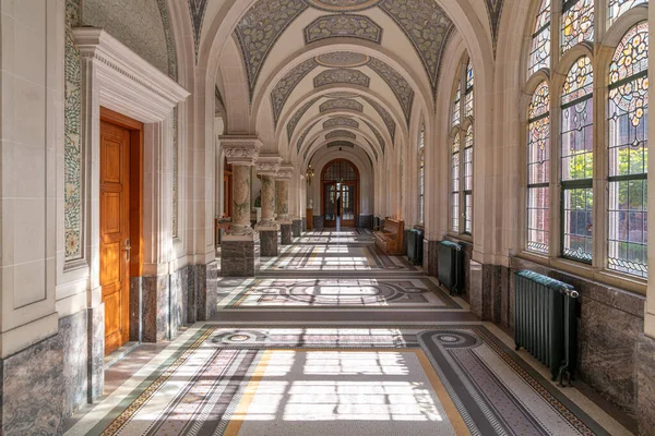 Corridor of the Peace Palace, seat of the International Court of Justice, The Hague, Netherlands