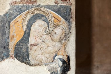 Verona, İtalya, Avrupa, Ağustos 2019, Chiesa di San Fermo 'nun bir detayı.