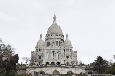 Sacre Coeur Bazilikası 'nda turistler, Paris, Fransa 