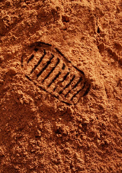 Astronaut Footprint Red Martian Sand — Stock Photo, Image