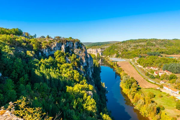 Lot Valley Saint Cirq Lapopie Occitanie Frankrijk — Stockfoto