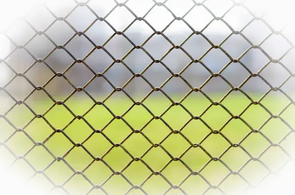 Metallic Wire Fence Close — Stock Photo, Image