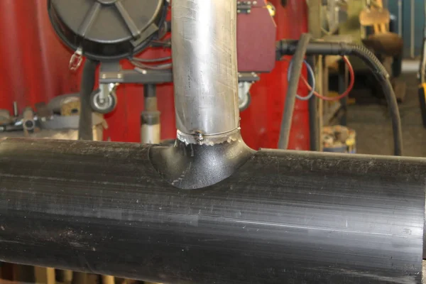 close up image of pipe construction in factory