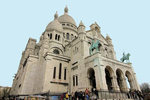 Turisteja Basilica Sacre Coeur Pariisi Ranska — kuvapankkivalokuva