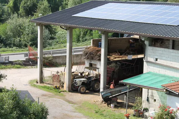 Solar Panel City Park Energy Source — Stock Photo, Image