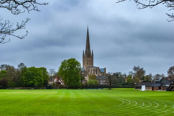 Norwich Cathedral Playing Fields — Stock Photo, Image