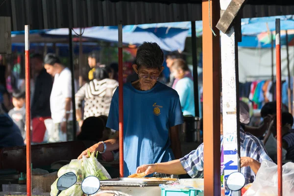 Thai Venta Comida Callejera Mercado Aire Libre — Foto de Stock