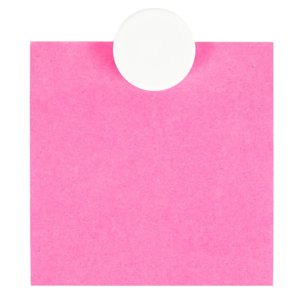 Κολλώδης Ροζ Σημείωση Λευκό Φόντο — Φωτογραφία Αρχείου