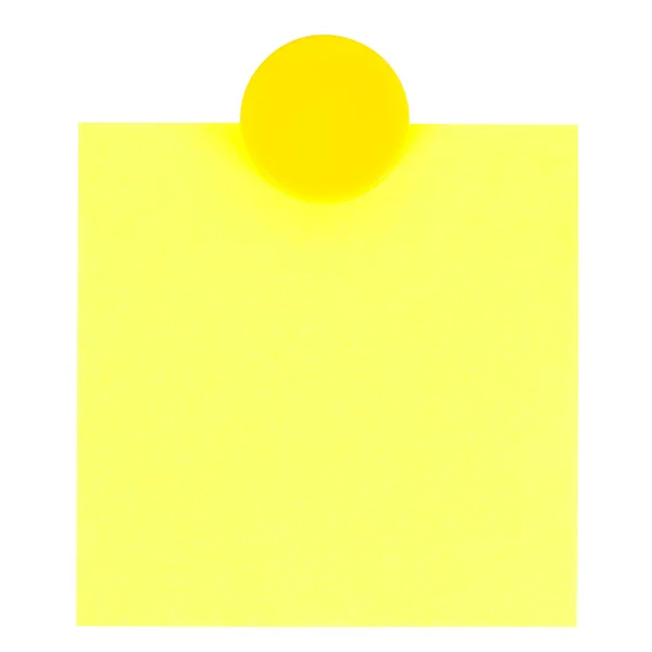 Κολλώδης Κίτρινη Σημείωση Λευκό Φόντο — Φωτογραφία Αρχείου