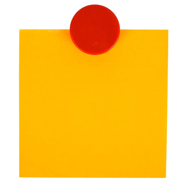 Pomarańczowy Karteczkę Białym Tle — Zdjęcie stockowe