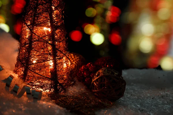 Yeni Yılın Yakın Plan Çekimleri Arka Plan Için Noel Dekorasyonu — Stok fotoğraf