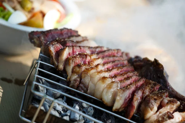 Steak Grill Outdoors — Stock Photo, Image
