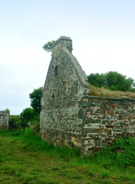 Kırsalda terk edilmiş eski bir kır evi.