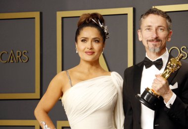 Mark Taylor ve Salma Hayek Akademi Ödülleri sunumunda poz verdiler