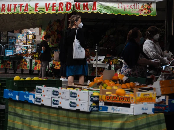 Cremona Lombardia Itália Maio 2020 Pessoas Que Fazem Compras Mercearia — Fotografia de Stock
