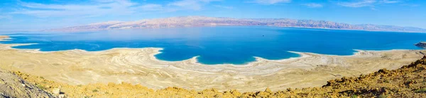 Panoramalandschaft Der Küste Des Toten Meeres — Stockfoto