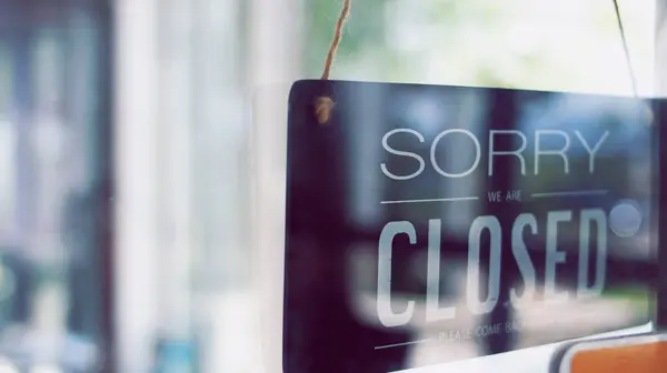 Glass Door Coffee Shop Closed — Stock Photo, Image
