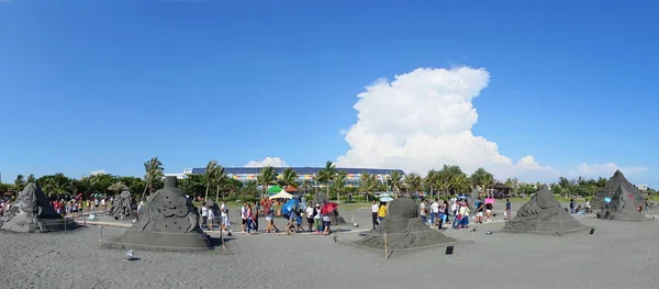 Zandsculpturen Het Strand Taiwan — Stockfoto