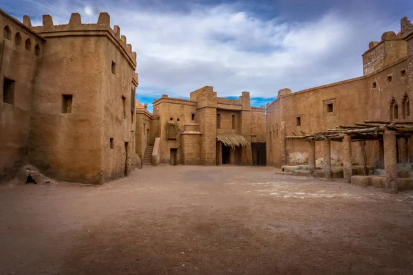 Verlaten Bedoeïenendorp Aan Marokkaanse Grens Bij Sahara Woestijn — Stockfoto