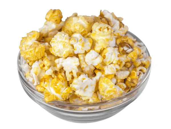 Miska Białym Tle Popcorn — Zdjęcie stockowe